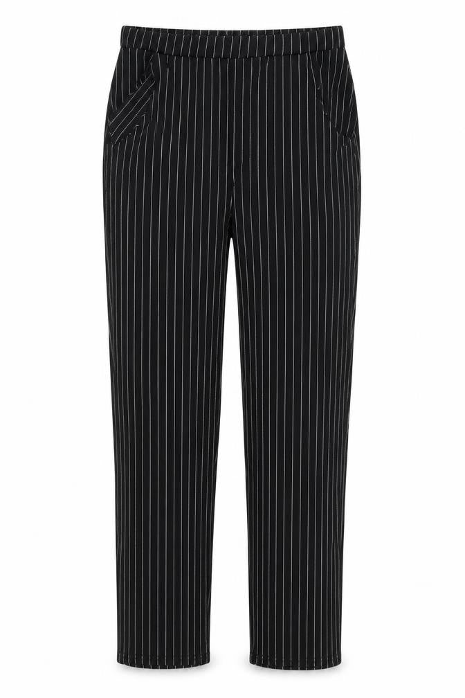 Front view of PRETTYLITTLETHING women’s black trousers, size UK 10, 28-inch leg