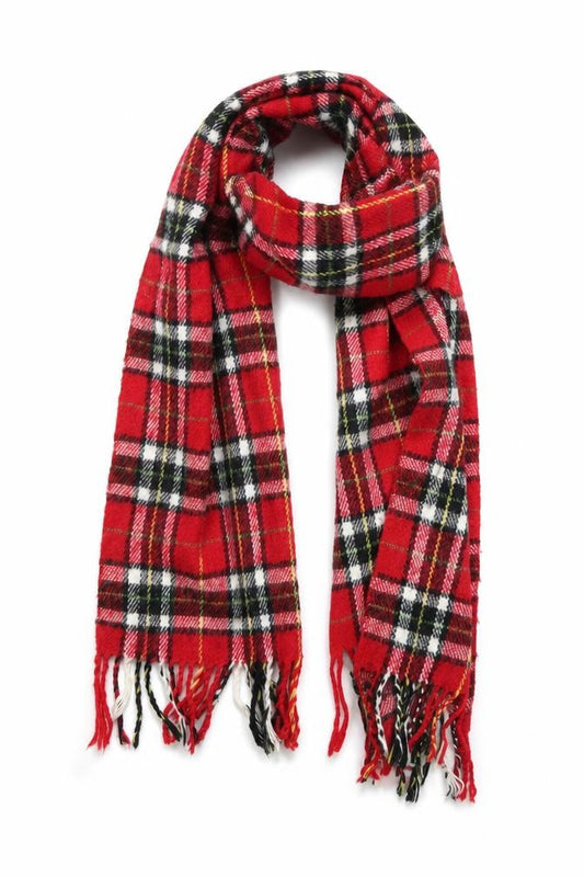 Preworn Unisex Multicoloured Check  Scarf Scarves & Wraps One Size