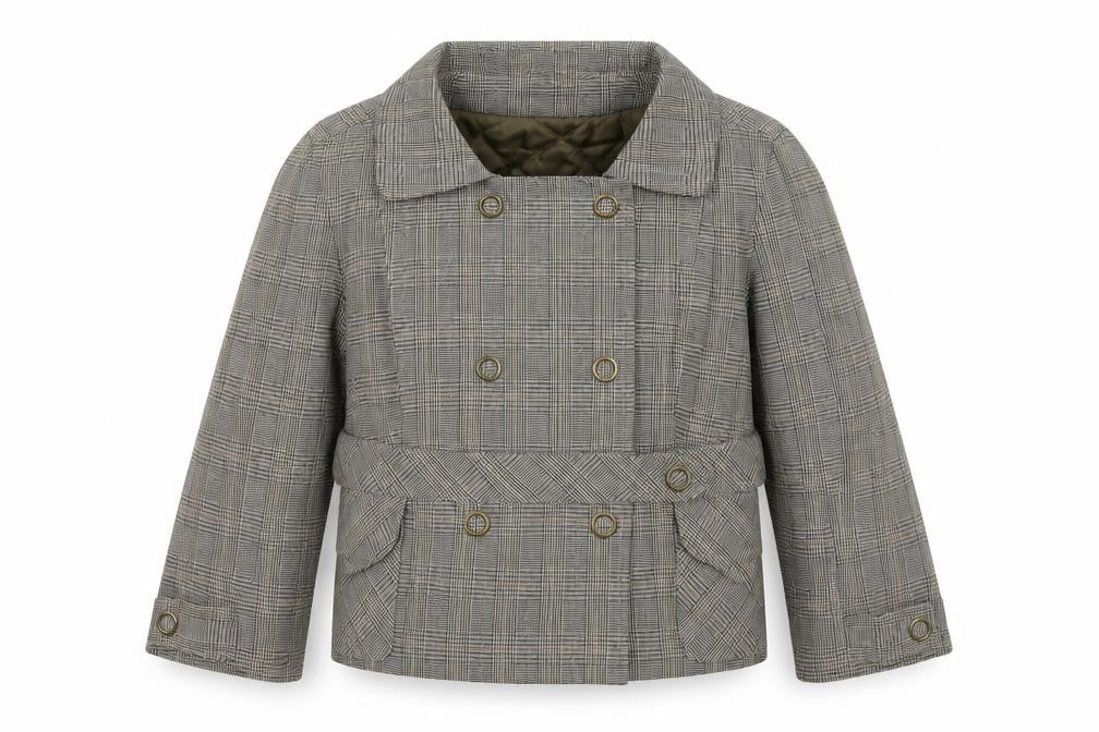 Moto Womens Grey Check Knit Jacket  Size 10
