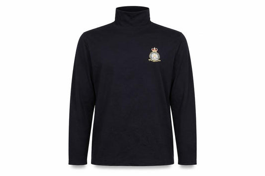 Front view of Henbury men’s blue jumper, size M