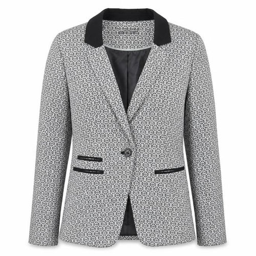 Dorothy Perkins Womens Silver Geometric  Jacket Suit Jacket Size 8
