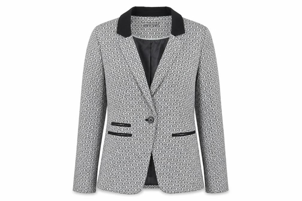 Dorothy Perkins Womens Silver Geometric  Jacket Suit Jacket Size 8