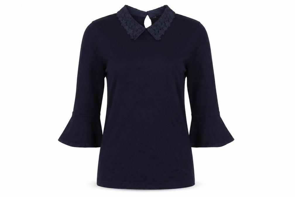 Warehouse Womens Blue   Basic T-Shirt Size 6