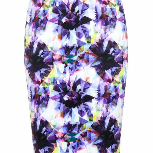 AX Paris Womens Purple Argyle/Diamond  Straight & Pencil Skirt Size 8