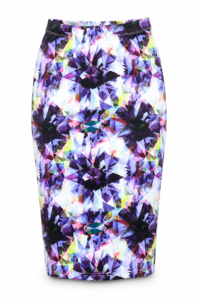 AX Paris Womens Purple Argyle/Diamond  Straight & Pencil Skirt Size 8