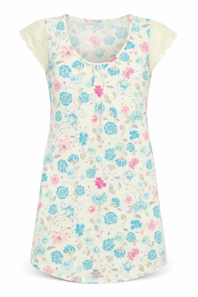 Front view of Tu women’s ivory floral capri dress, size UK 10