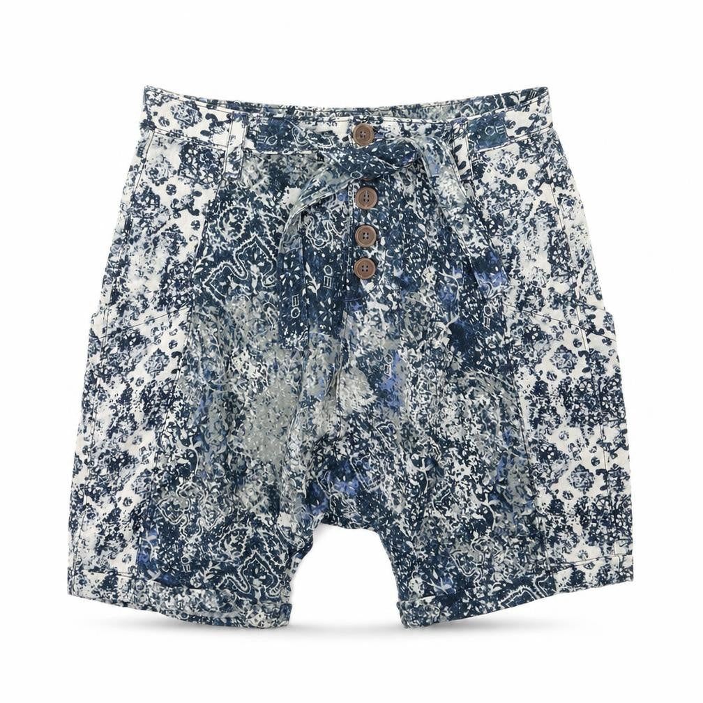 Five people Womens Blue Floral  Paperbag Shorts Size 4