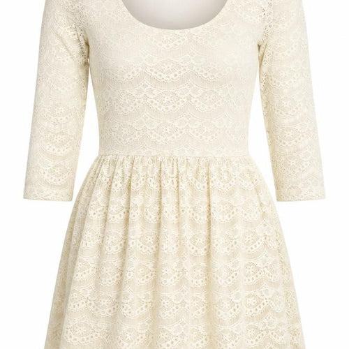 Warehouse Womens Ivory Floral  Fit & Flare  Size 6