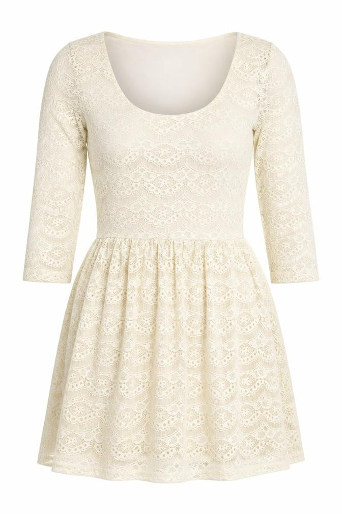 Warehouse Womens Ivory Floral  Fit & Flare  Size 6