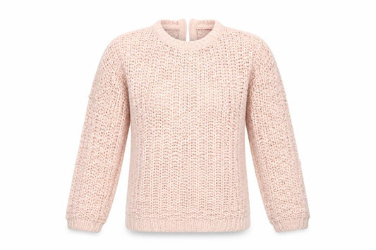 Front view of Young Dimension boys’ pink knit jumper, size 12-13, years