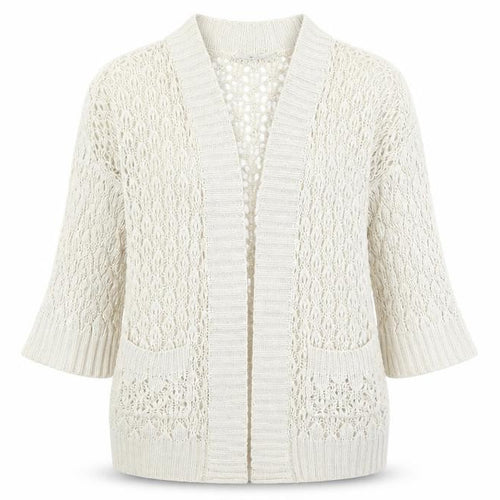 Internacionale Womens Beige   Cardigan Jumper Size 16  - Open knit