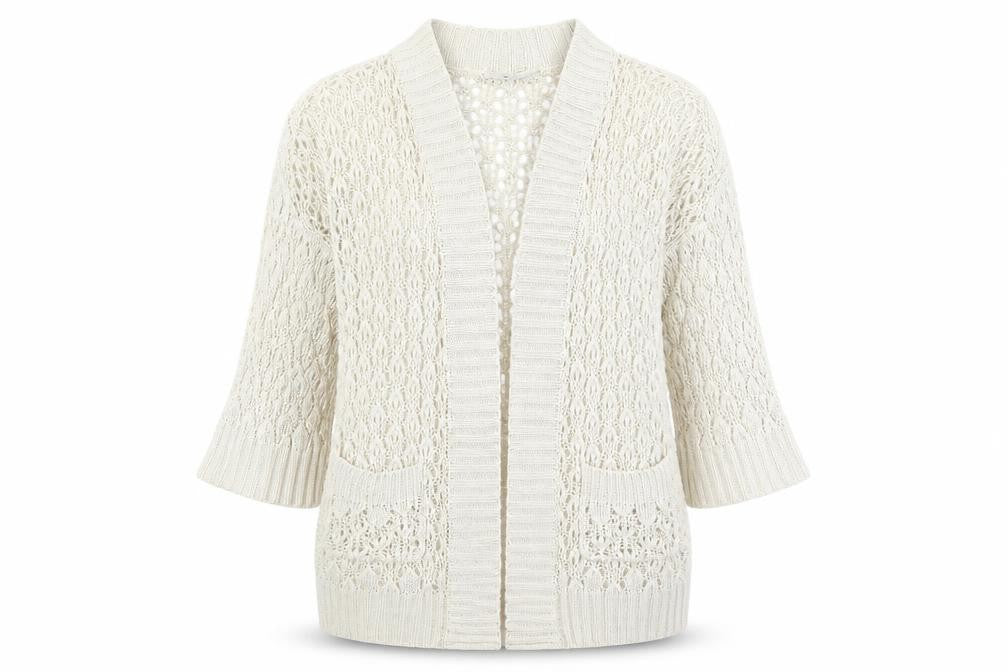Internacionale Womens Beige   Cardigan Jumper Size 16  - Open knit