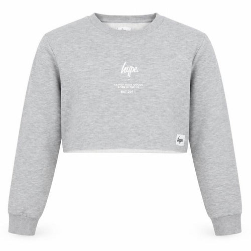 Hype Womens Grey   Pullover Sweatshirt Size 6  - Cropped