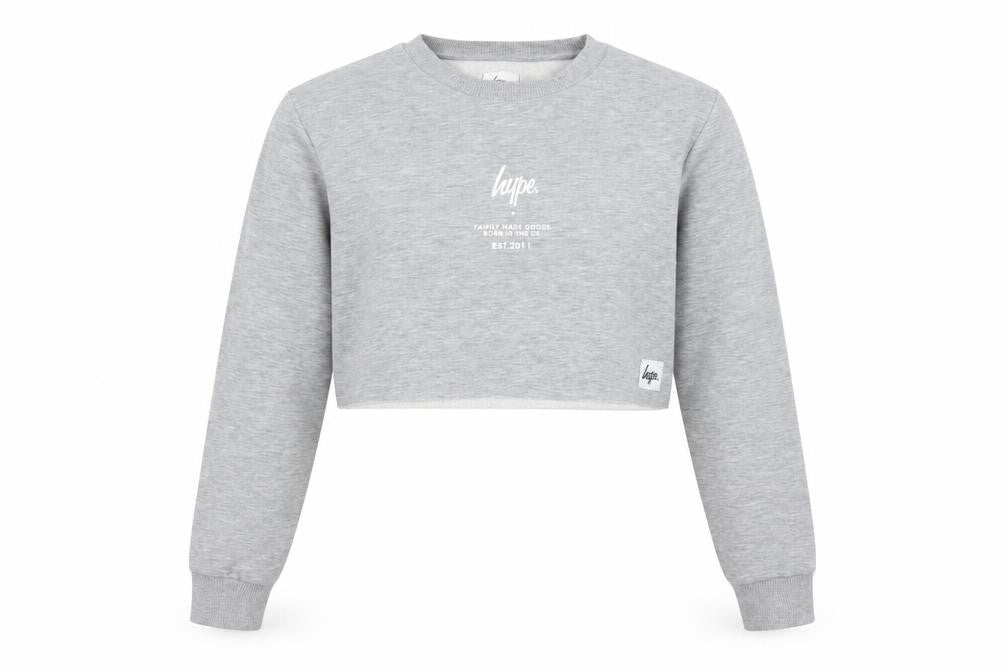 Hype Womens Grey   Pullover Sweatshirt Size 6  - Cropped