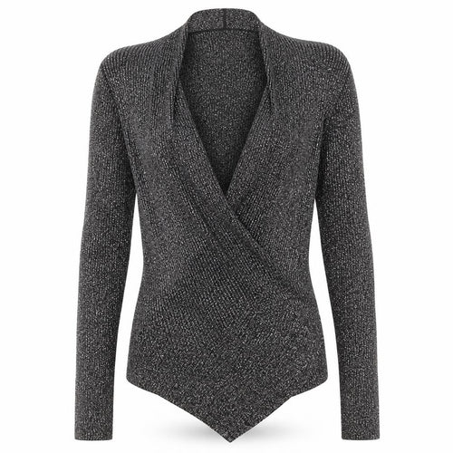 Miss Selfridge Womens Grey   Wrap Jumper Size 14