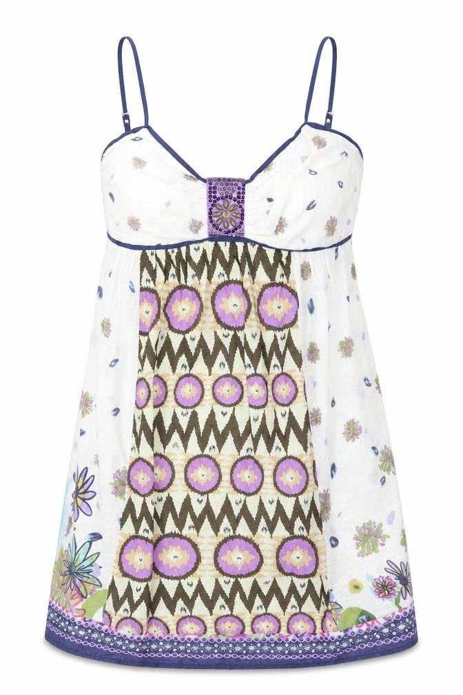 Just Addict Womens Multicoloured Geometric  Camisole Blouse Size M