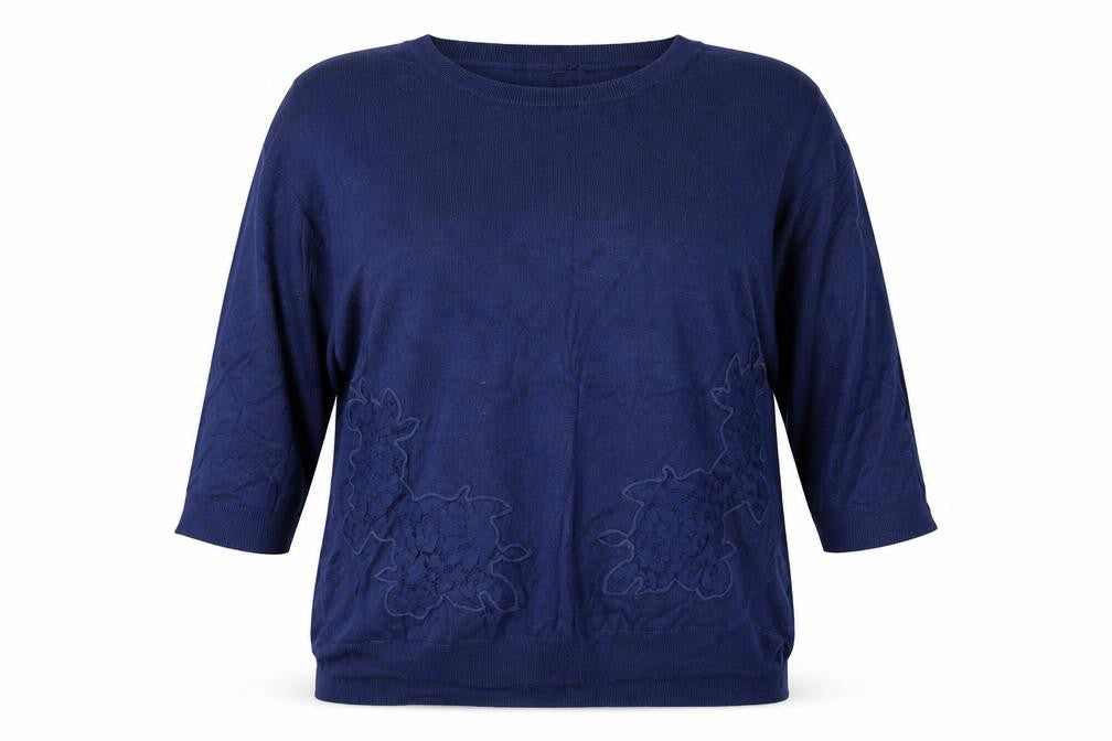 Soon Womens Blue Floral  Pullover Jumper Size 18