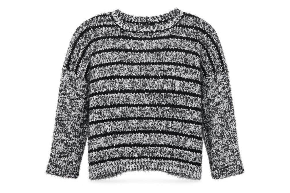 Klass Womens Grey Striped  Pullover Jumper Size L