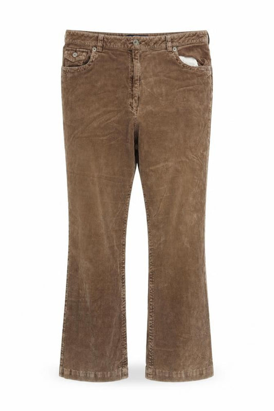 Front view of East Coast men’s brown trousers, size 40, in, 28-inch leg