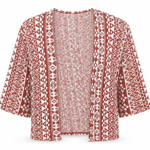 Divided by H&M Womens Red Geometric  Cardigan Jumper Size XS