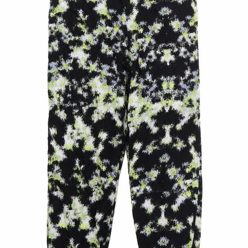 Warehouse Womens Black Argyle/Diamond  Cargo Trousers Size 8