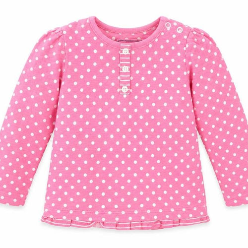 TU Girls Pink Spotted  Basic T-Shirt Size 6-9 Months