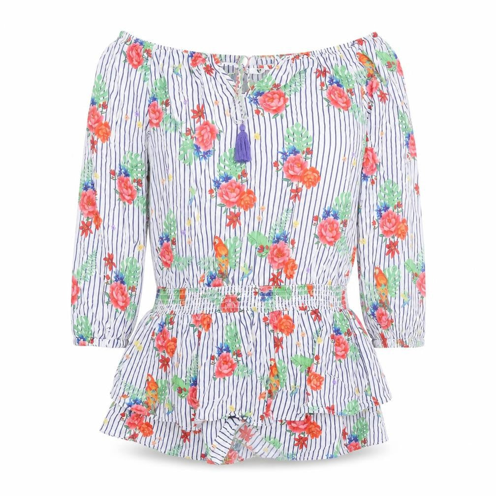 Very Womens White Floral  Basic T-Shirt Size 18