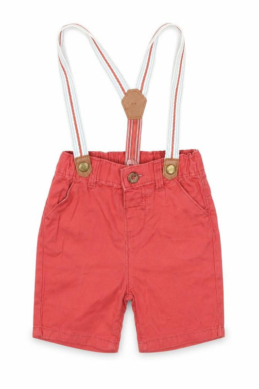 Front view of Nutmeg boys’ brown cropped trousers, size 6-9, months