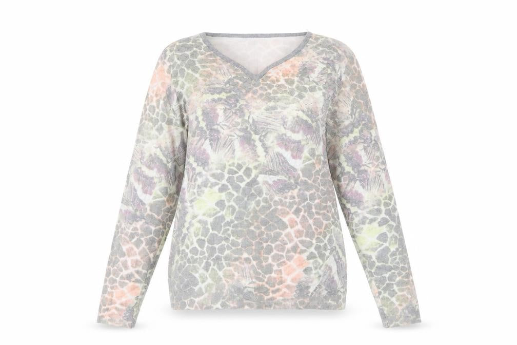 Casamia Womens Multicoloured Geometric Knit Pullover Jumper Size L