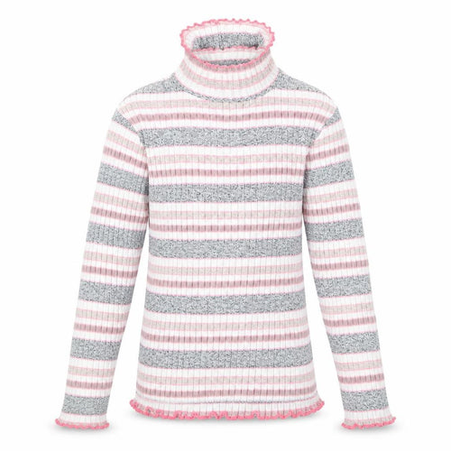 M&Co Girls Multicoloured Striped Knit Pullover Jumper Size 5-6 Years
