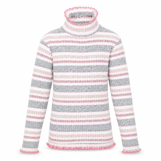 M&Co Girls Multicoloured Striped Knit Pullover Jumper Size 5-6 Years