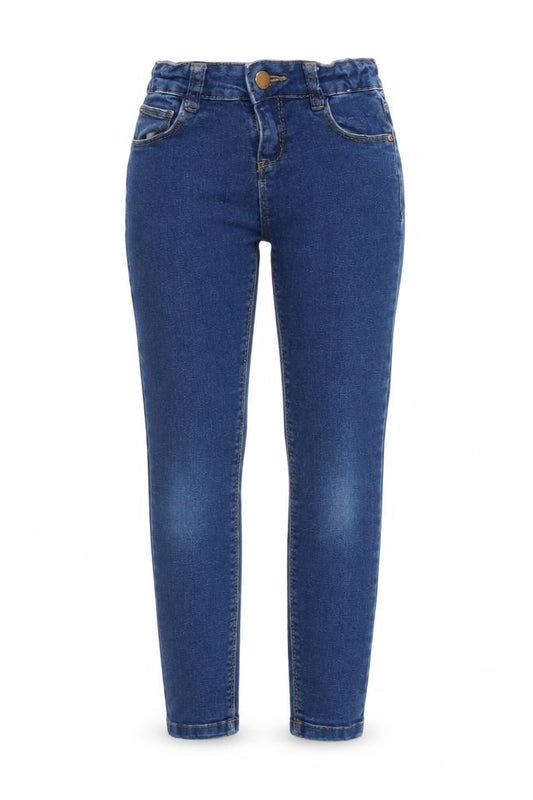 Front view of Denim CO girls’ blue skinny jeans, size 9-10, years