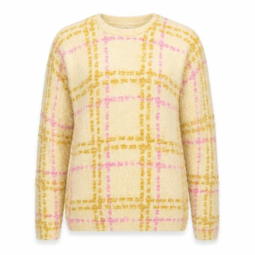 Miss Selfridge Womens Beige Check  Pullover Jumper Size 10