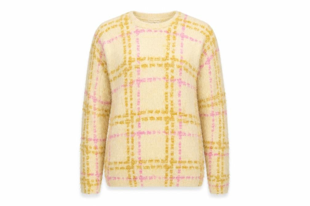 Miss Selfridge Womens Beige Check  Pullover Jumper Size 10