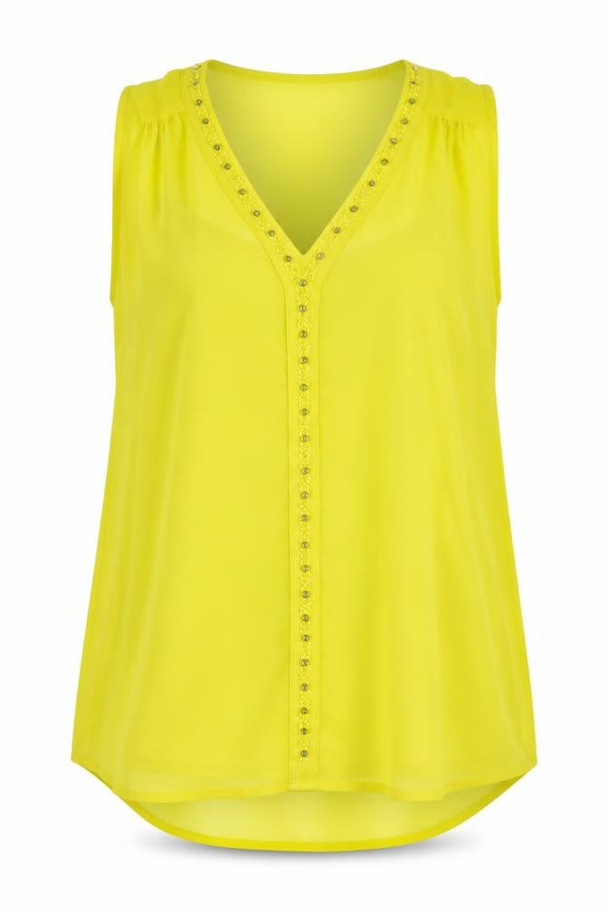 Simply Stock Shop Womens Yellow   Basic Blouse Size 14  - vest attached