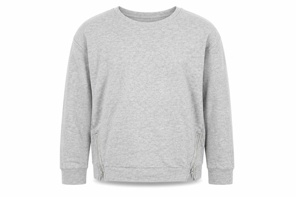 Front view of New Look girls’ grey pullover sweatshirt, size 12-13, years