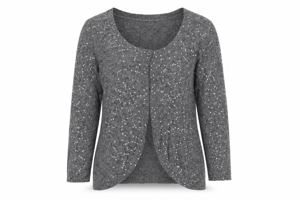 Per Una Womens Grey   Cardigan Jumper Size 12