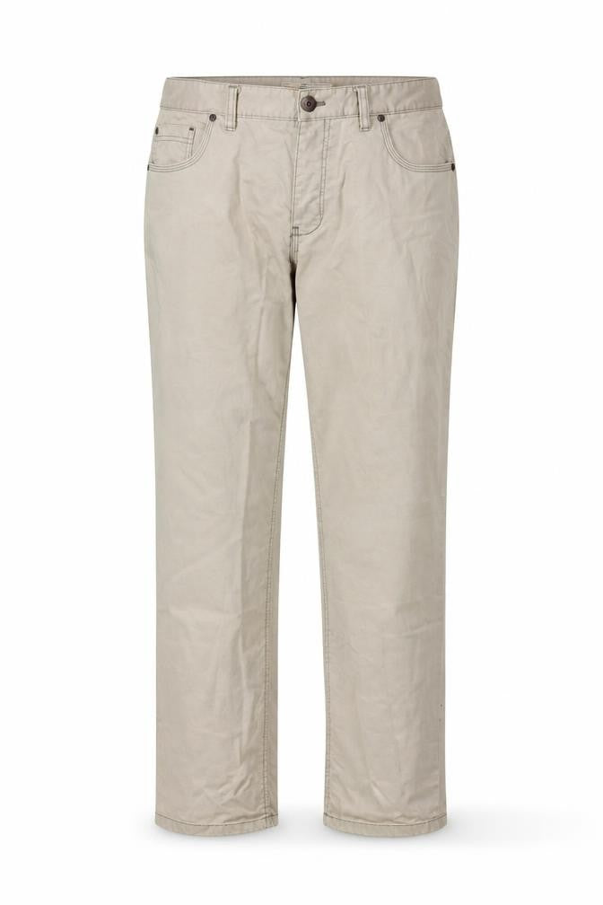 Front view of Next women’s brown straight jeans, size UK 34, 30-inch leg - belt hoops