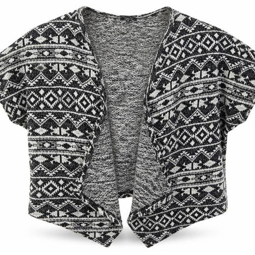 New Look Girls Black Geometric  Cardigan Jumper Size M