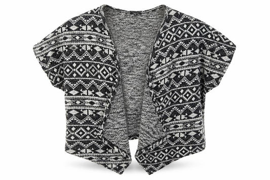 New Look Girls Black Geometric  Cardigan Jumper Size M