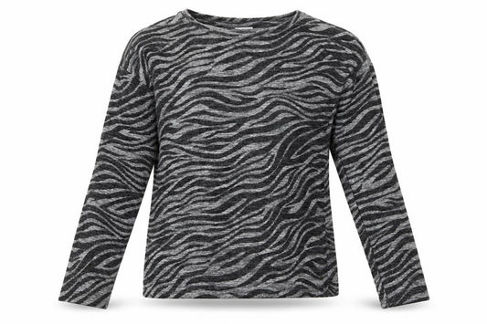 F&F Girls Grey Animal Print  Pullover Jumper Size 11-12 Years