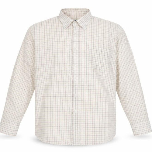 Ex Club Mens Ivory Check   Button-Up Size L