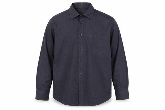 Front view of F&F men’s grey button-up, size M