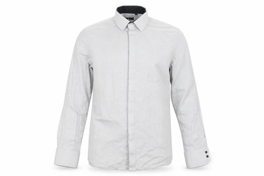 Front view of Next men’s white button-up, size M