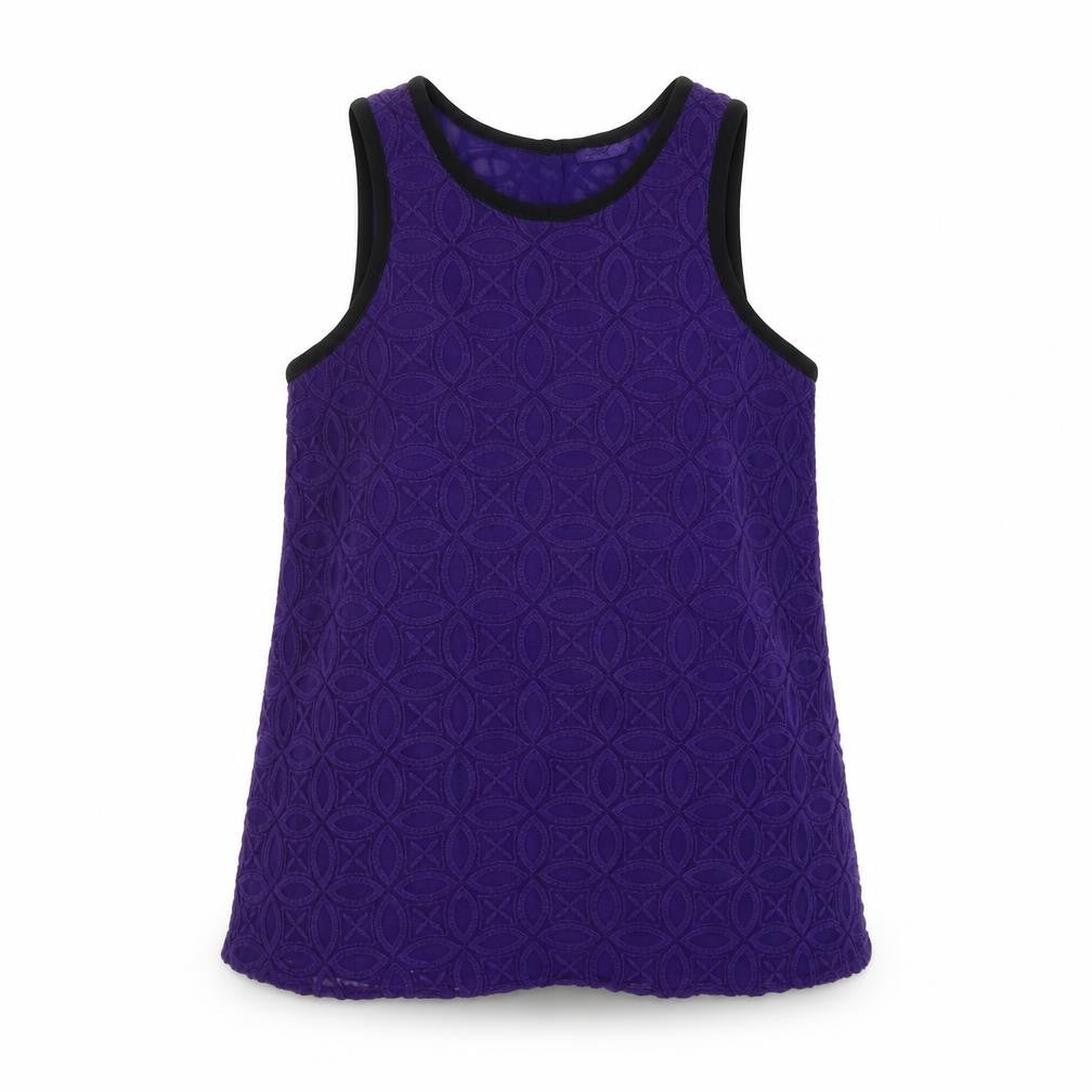 Front view of Next women’s purple floral lace basic tank, size UK 12