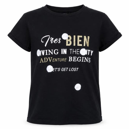 rivber island Girls Black   Basic T-Shirt Size 9-10 Years  - adventure graphic