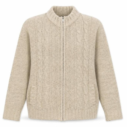 Bonmarché Womens Beige  Knit Full Zip Jumper Size M