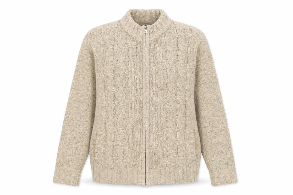 Bonmarché Womens Beige  Knit Full Zip Jumper Size M