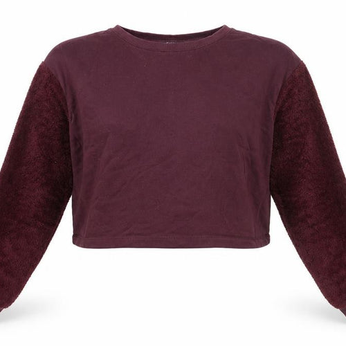 Select Womens Purple   Pullover Sweatshirt Size 12  - cropped