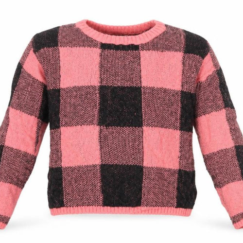 H&M Girls Pink Check  Pullover Jumper Size 9-10 Years